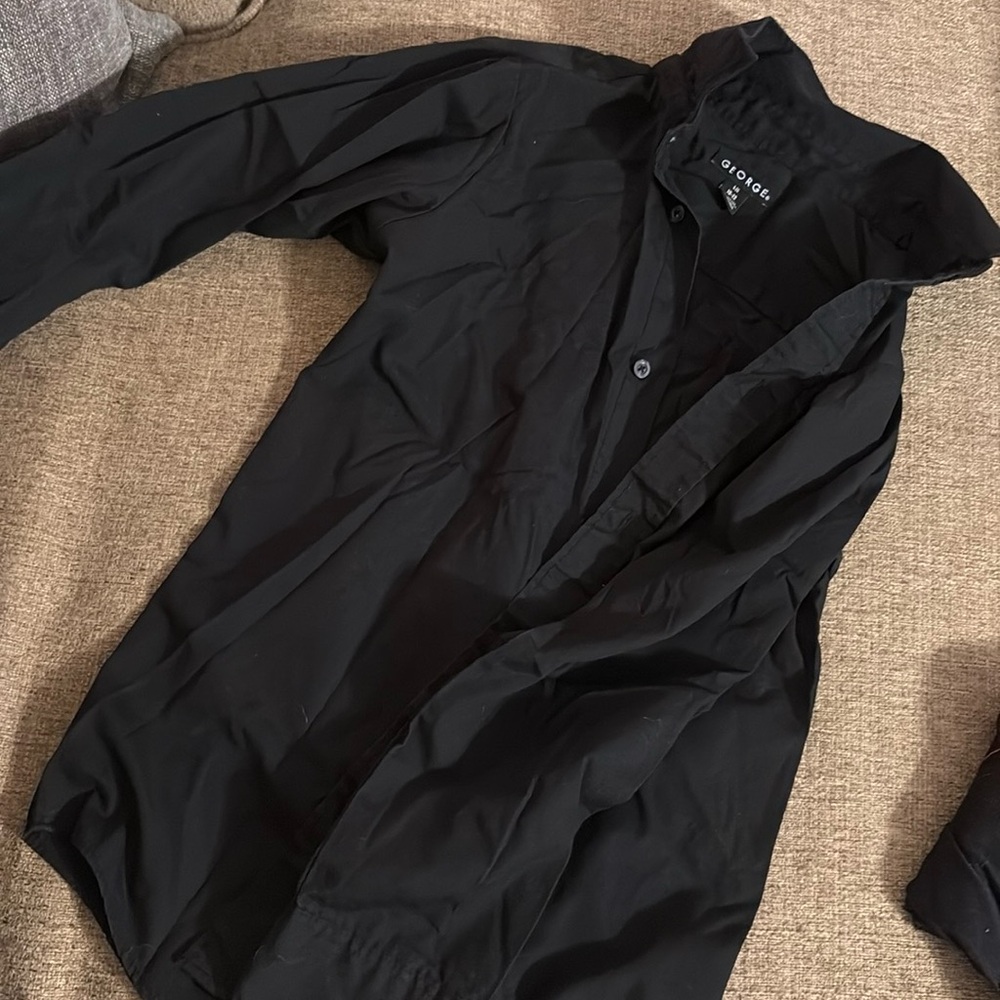 Black Long Sleeve Button Up Dress Shirt